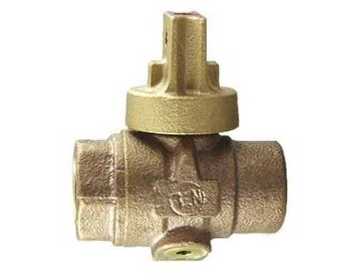 NO-LEAD FIP X FIP OPEN RIGHT BALL VALVE CURBSTOP WITH DRAIN